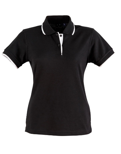 Picture of Winning Spirit, Ladies Contrast Pique S/S Polo